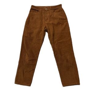 Fin & Vince Pants Womens 6 Corduroy Ankle Brown Orange Cotton